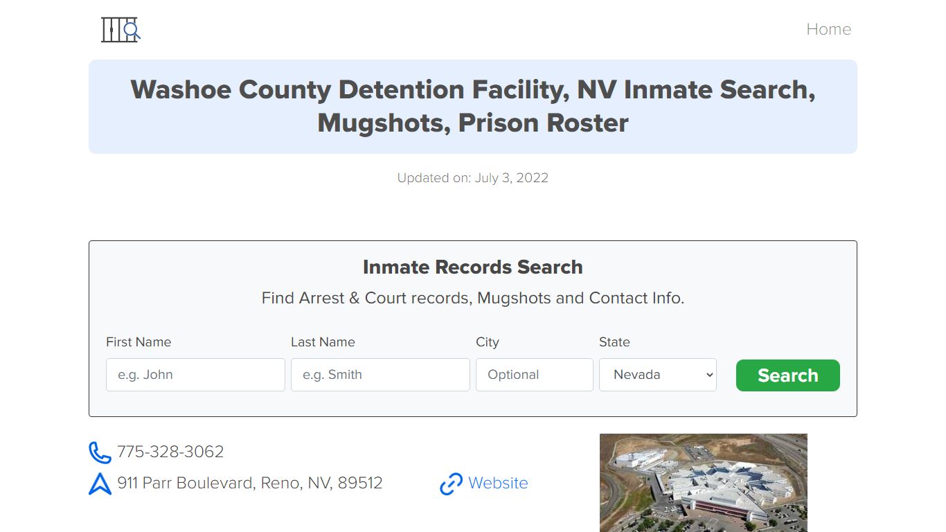Washoe County Detention Facility, NV Inmate Search ...